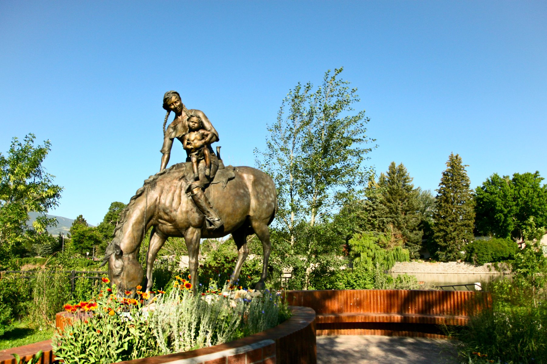 Sacajawea Park along the Yellowstone River in Livingston, Montana